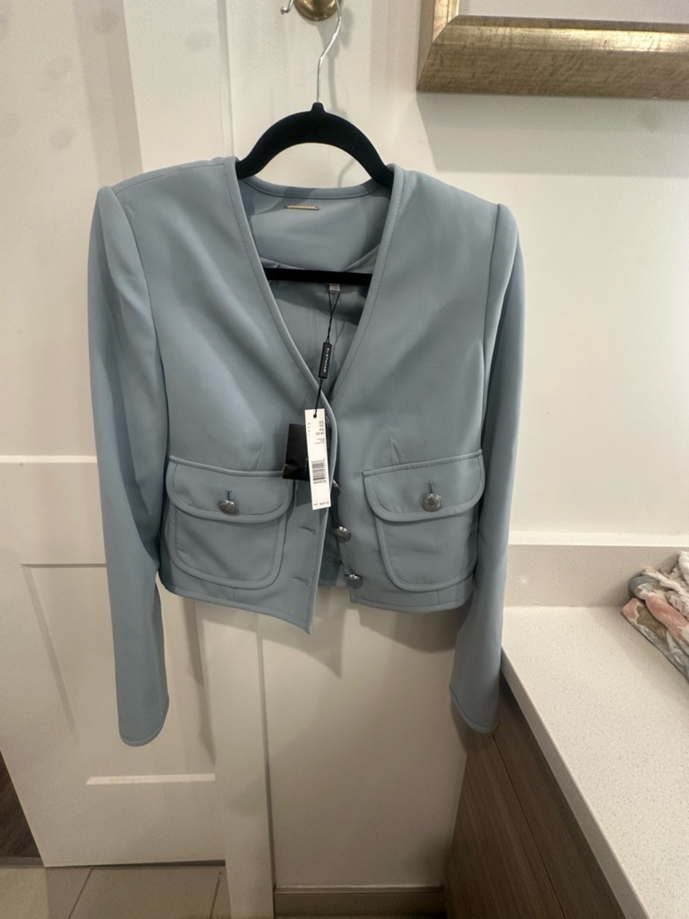 Elie Tahari Powder Blue Cropped Blazer